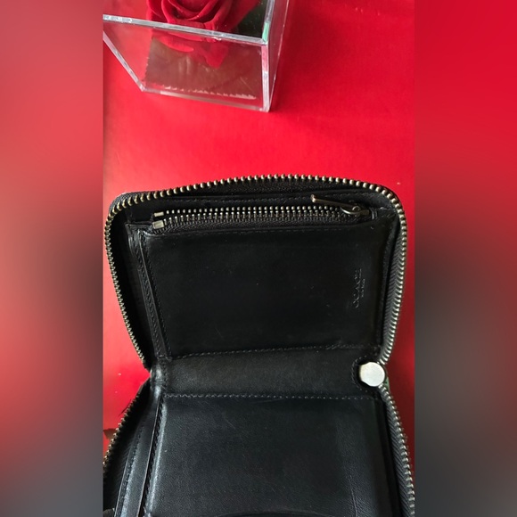 Coach Signature Canvas Small Zip Wallet in Brown/Tan - Picture 6 of 12